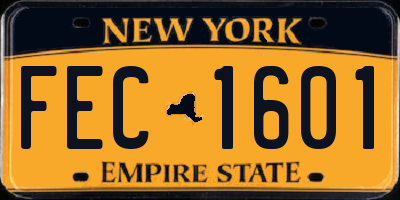 NY license plate FEC1601