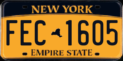 NY license plate FEC1605