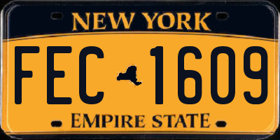 NY license plate FEC1609