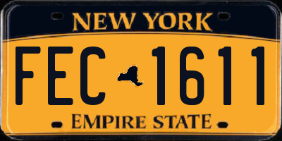 NY license plate FEC1611