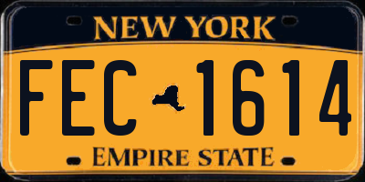 NY license plate FEC1614