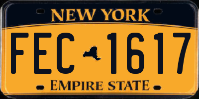 NY license plate FEC1617