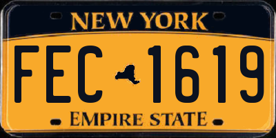 NY license plate FEC1619