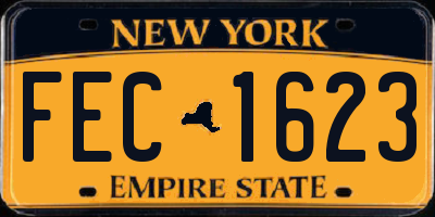 NY license plate FEC1623