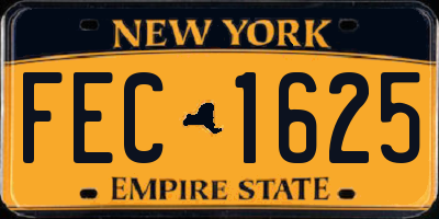 NY license plate FEC1625
