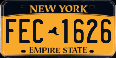 NY license plate FEC1626