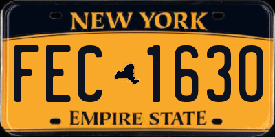 NY license plate FEC1630
