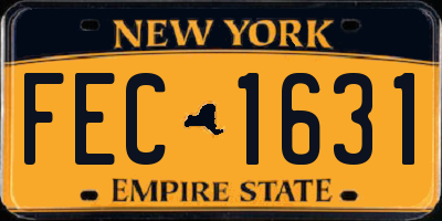 NY license plate FEC1631