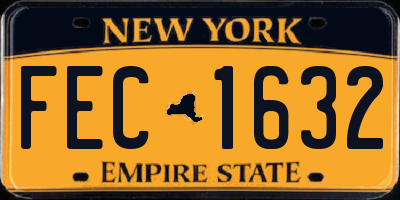 NY license plate FEC1632