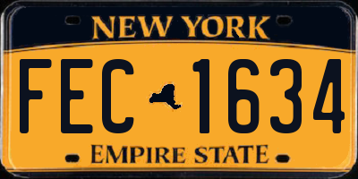 NY license plate FEC1634