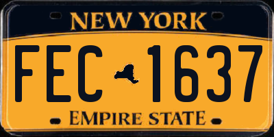 NY license plate FEC1637