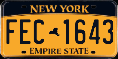 NY license plate FEC1643