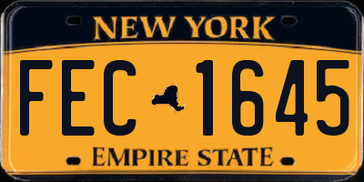NY license plate FEC1645