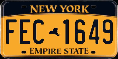 NY license plate FEC1649