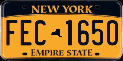 NY license plate FEC1650