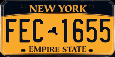 NY license plate FEC1655