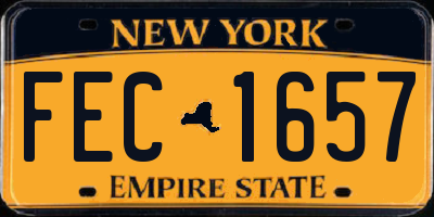 NY license plate FEC1657