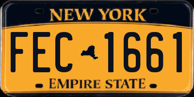 NY license plate FEC1661