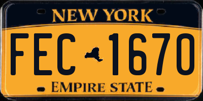 NY license plate FEC1670