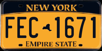 NY license plate FEC1671