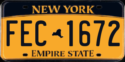 NY license plate FEC1672