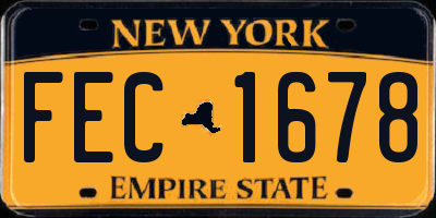 NY license plate FEC1678
