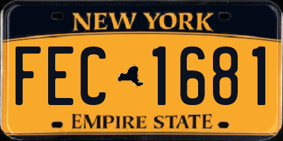 NY license plate FEC1681