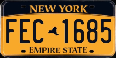 NY license plate FEC1685