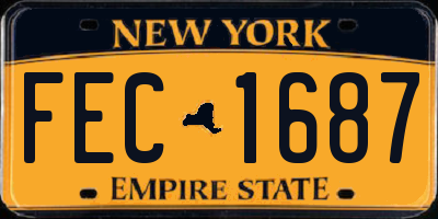 NY license plate FEC1687
