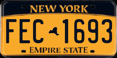 NY license plate FEC1693