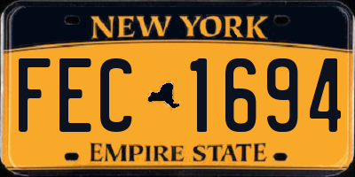 NY license plate FEC1694