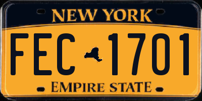 NY license plate FEC1701