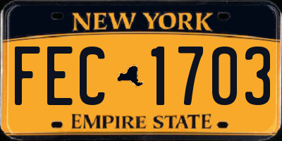 NY license plate FEC1703