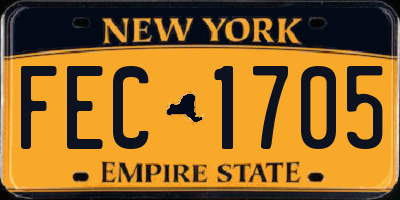 NY license plate FEC1705