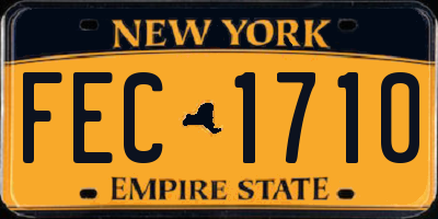 NY license plate FEC1710