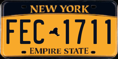 NY license plate FEC1711