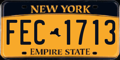 NY license plate FEC1713