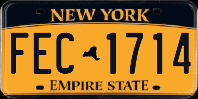 NY license plate FEC1714