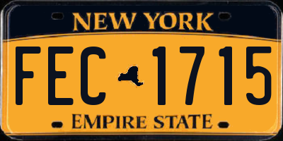 NY license plate FEC1715