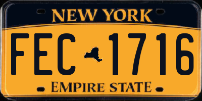 NY license plate FEC1716