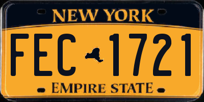 NY license plate FEC1721