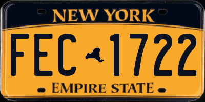 NY license plate FEC1722
