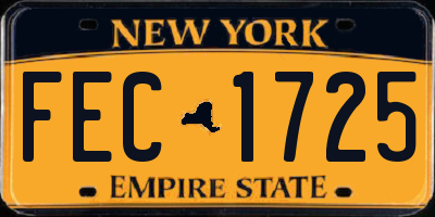 NY license plate FEC1725