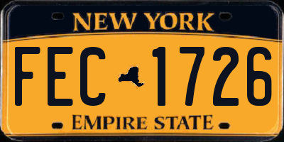 NY license plate FEC1726