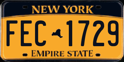 NY license plate FEC1729