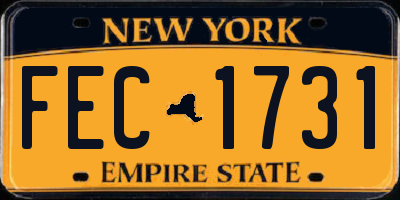 NY license plate FEC1731