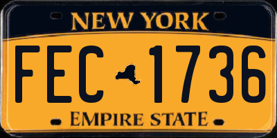 NY license plate FEC1736