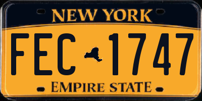 NY license plate FEC1747