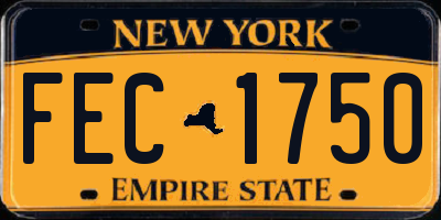 NY license plate FEC1750