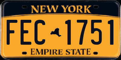 NY license plate FEC1751